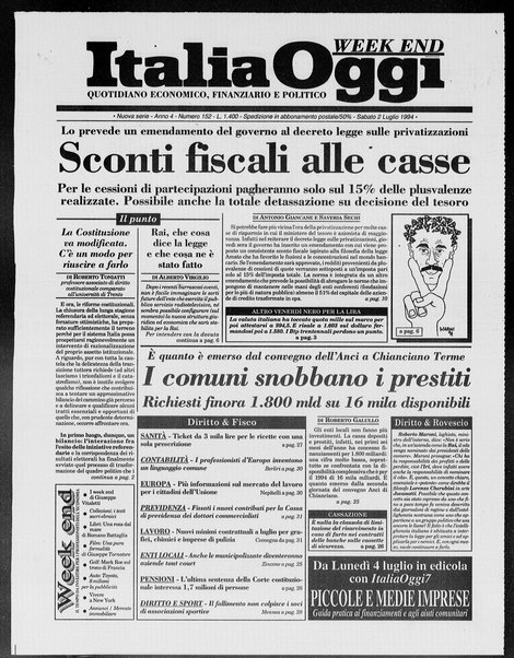 Italia oggi : quotidiano di economia finanza e politica